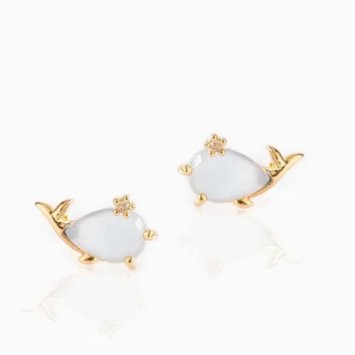 Cute whale stud earrings - whale,