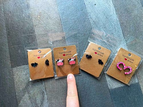 Handmade plastic whale stud - plastic,