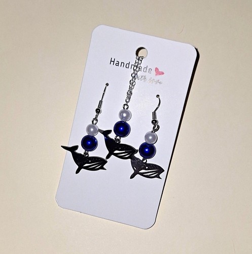 Silver whale jewellery - whale, set