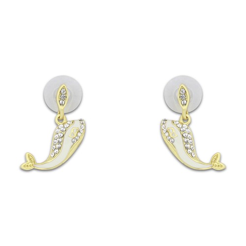 Whale earrings silver and gold - whale,