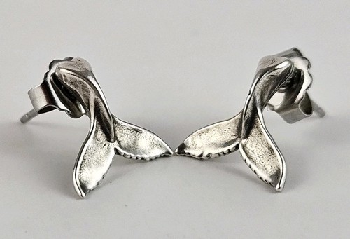 Sterling silver whale - silver, tail