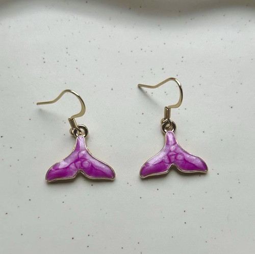 Purple mermaid tail earrings - mermaid,