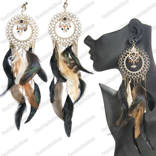Clip long giant - on, earrings