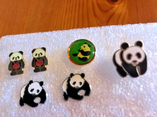 Giant panda stud earrings