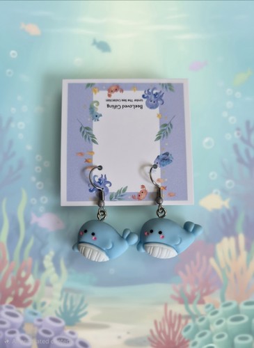 Whale earrings gift cute