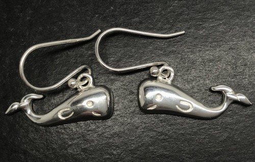 Whale drop earrings solid - drop,