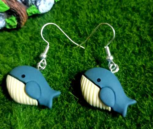 New whale sea stud blue - new,