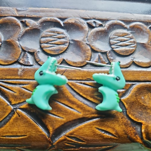 Whale dinosaur bite earring - whale,
