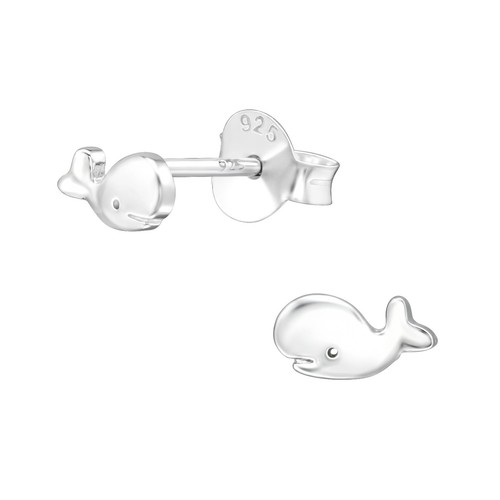 925 sterling silver tiny whale - silver,