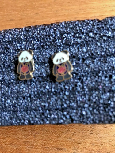Giant panda stud - earrings, 1.5