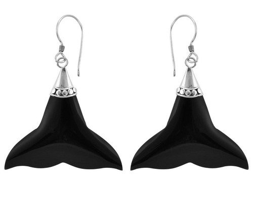 Black earrings 925 - earrings,
