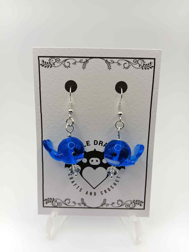 Whale earrings handmade - -,