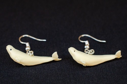 Beluga whale earrings - beluga,