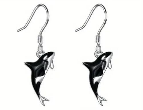 Orca whale earrings